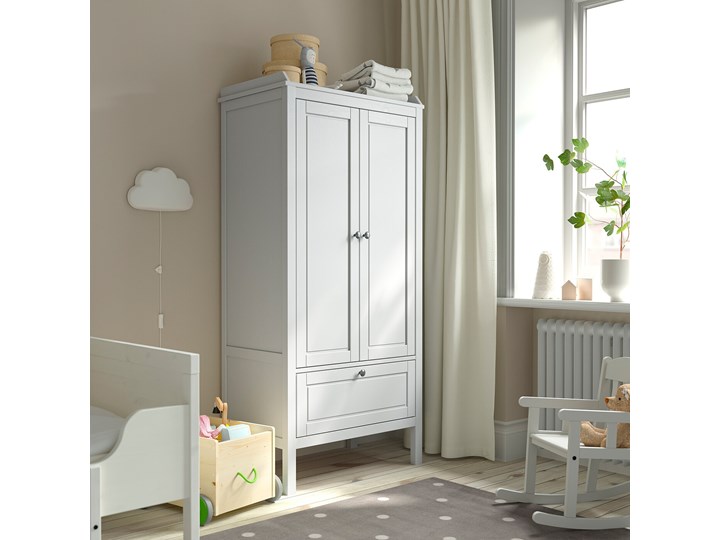 IKEA SUNDVIK Szafa, Szary, 80x50x171 cm Drewno Głębokość 50 cm Szerokość 80 cm Kategoria Szafy do garderoby Plastik Tworzywo sztuczne Typ Gotowa