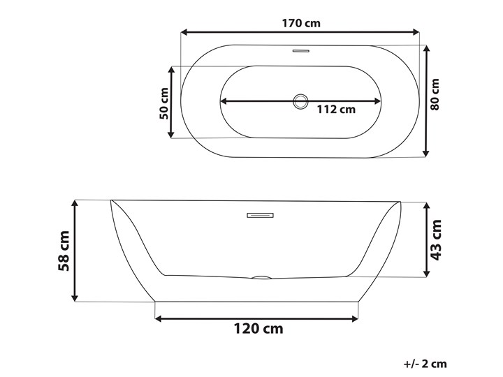 Wanna wolnostojąca czerwona akrylowa 170 x 80 cm system przelewowy owalna nowoczesna Wolnostojące Kolor Czerwony Długość 170 cm Kategoria Wanny