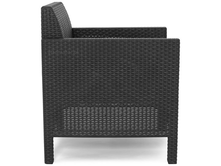 Komplet ogrodowy ORLANDO SET 4-osobowy - grafitowy Rattan Zestawy kawowe Zestawy wypoczynkowe Tworzywo sztuczne Styl Minimalistyczny Drewno Zawartość zestawu Fotele