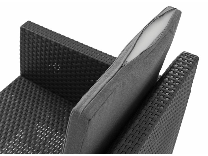 Komplet ogrodowy ORLANDO SET 4-osobowy - grafitowy Zestawy kawowe Tworzywo sztuczne Drewno Rattan Styl Nowoczesny Zestawy wypoczynkowe Zawartość zestawu Sofa