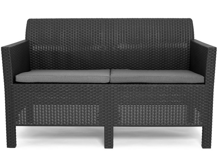 Komplet ogrodowy ORLANDO SET 4-osobowy - grafitowy Drewno Zestawy kawowe Rattan Tworzywo sztuczne Zestawy wypoczynkowe Zawartość zestawu Fotele Zawartość zestawu Sofa