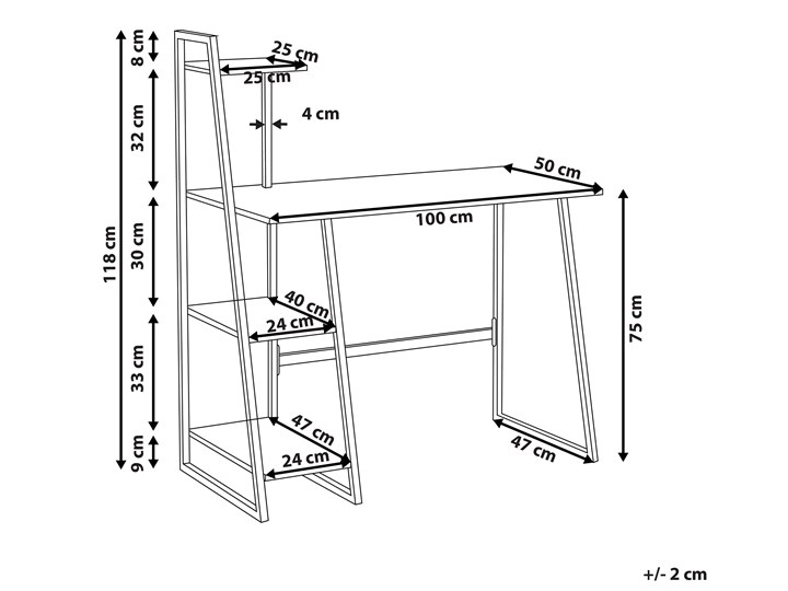 Biurko szare ze złotym metalowa rama 102 x 50 cm z 3 półkami w stylu glamour Szerokość 100 cm Biurko komputerowe Płyta MDF Głębokość 100 cm Kategoria Biurka