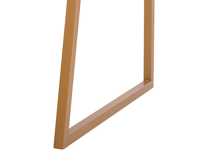 Biurko szare ze złotym metalowa rama 102 x 50 cm z 3 półkami w stylu glamour Płyta MDF Kategoria Biurka Biurko komputerowe Szerokość 100 cm Głębokość 100 cm Kolor Brązowy