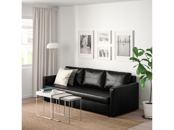 IKEA FRIHETEN Sofa trzyosobowa rozkładana, Bomstad czarny, Szerokość: 225 cm Amerykanka Kategoria Sofy i kanapy Głębokość 105 cm Pomieszczenie Salon