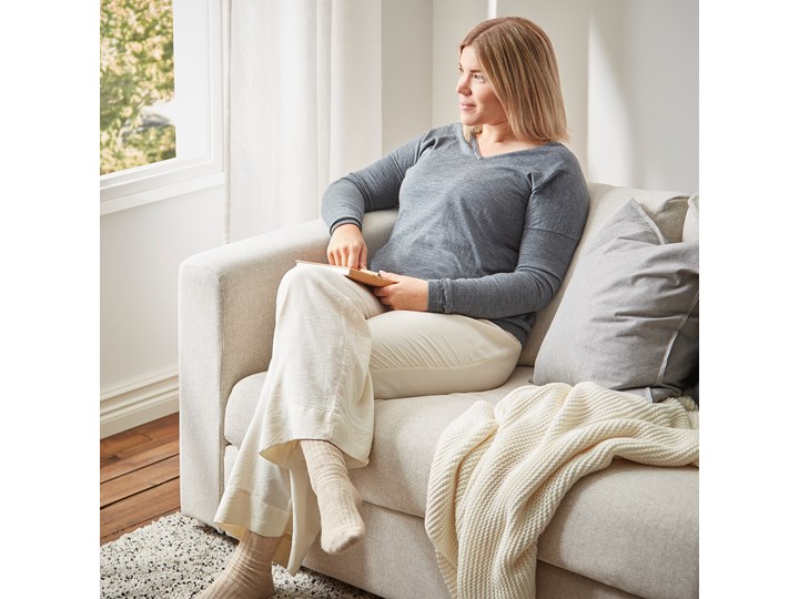 IKEA VIMLE Sofa 3-osobowa, Gunnared beżowy, Wysokość z poduchami oparcia: 83 cm Materiał obicia Tkanina