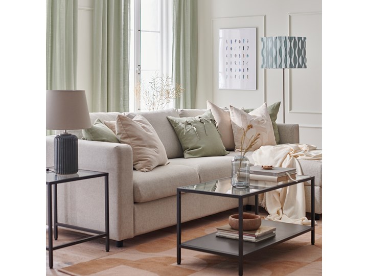 IKEA VIMLE Sofa 3-osobowa, Gunnared beżowy, Wysokość z poduchami oparcia: 83 cm Nóżki Bez nóżek