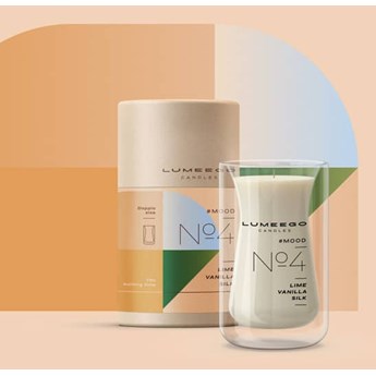 Świeca zapachowa sojowa - Nastrój No 4 Limonka Wanilia - Doppio Wave 250 ml - LUMEEGO CANDLES