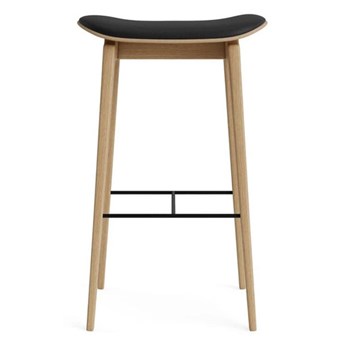 Hoker stołek barowy NY11 65 - drewno dębowe Nature skóra black NORR11