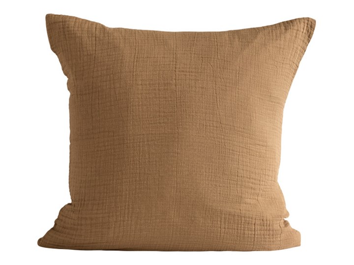 Duża marszczona poszewka dekoracyjna Gauze Walnut 50x50 z muślinu bawełny TINE K HOME Bawełna 50x50 cm Kwadratowe 50x60 cm Kolor Pomarańczowy