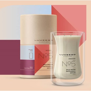Świeca zapachowa sojowa - Nastrój No 5 Róża Paczula - Queen Wave 500 ml - LUMEEGO CANDLES
