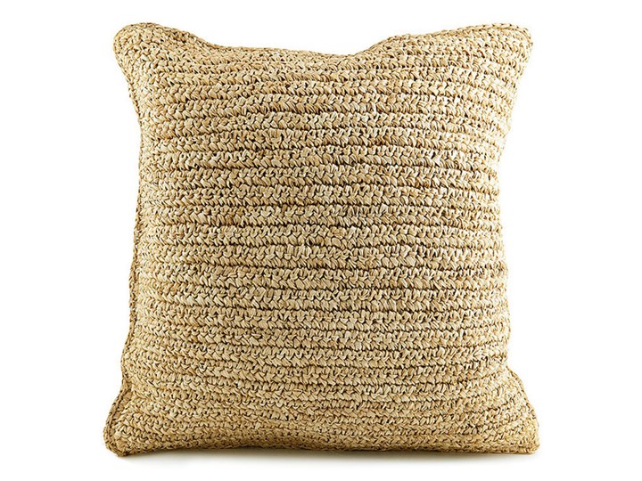 Naturalna poduszka dekoracyjna 40x40 z rafii Flores BAZAR BIZAR