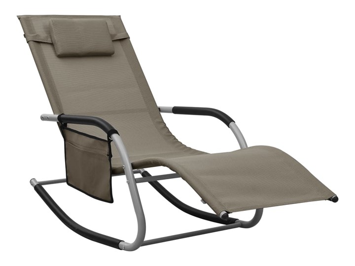 vidaXL Leżaki, 2 szt., tkanina textilene, szaro-taupe Metal Kategoria Leżaki ogrodowe