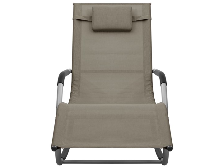 vidaXL Leżaki, 2 szt., tkanina textilene, szaro-taupe Metal Kategoria Leżaki ogrodowe