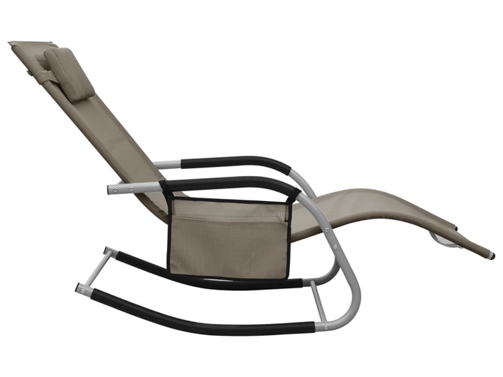 vidaXL Leżaki, 2 szt., tkanina textilene, szaro-taupe Metal Kategoria Leżaki ogrodowe