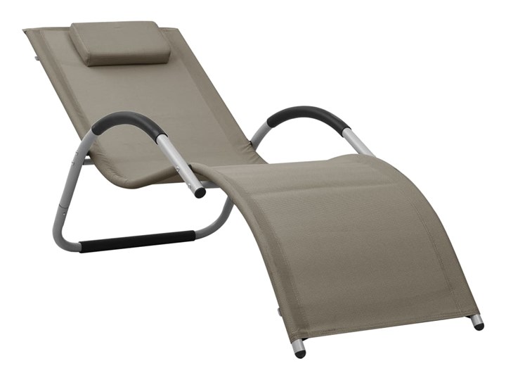 vidaXL Leżaki, tworzywo textilene, 2 szt., szaro-taupe Aluminium Metal Kategoria Leżaki ogrodowe