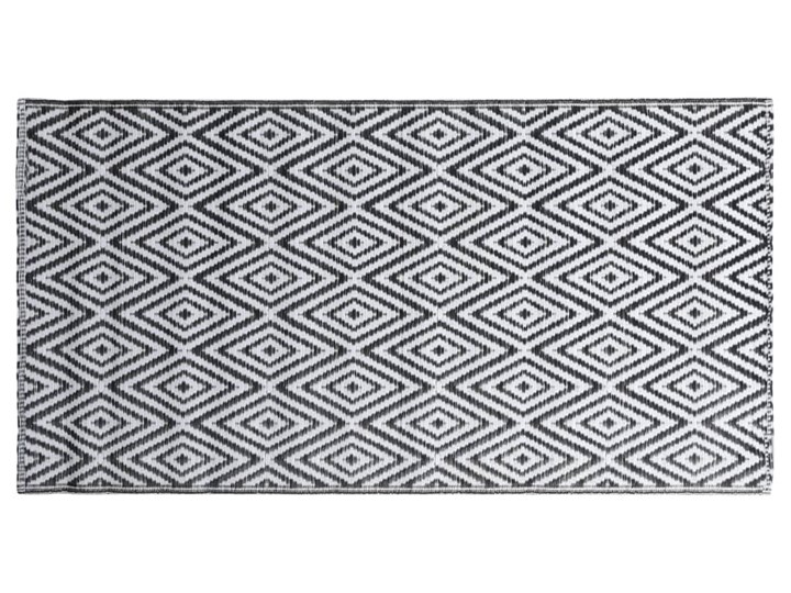 vidaXL Dywan na zewnątrz, biało-czarny, 120x180 cm, PP