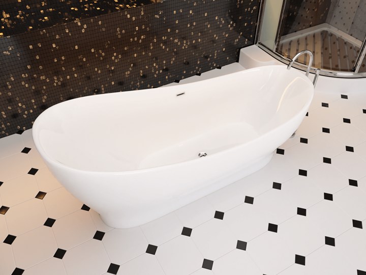 Wanna wolnostojąca Corsan E322 Diva Akryl Długość 160 cm Stal Wolnostojące Kategoria Wanny