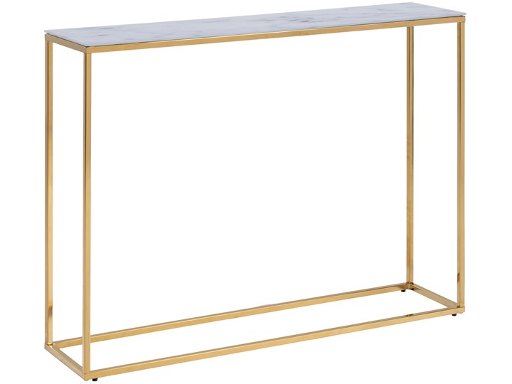 Konsola Estelle 110x81 cm biało-złota Kolor Biały Szerokość 110 cm Kolor Złoty