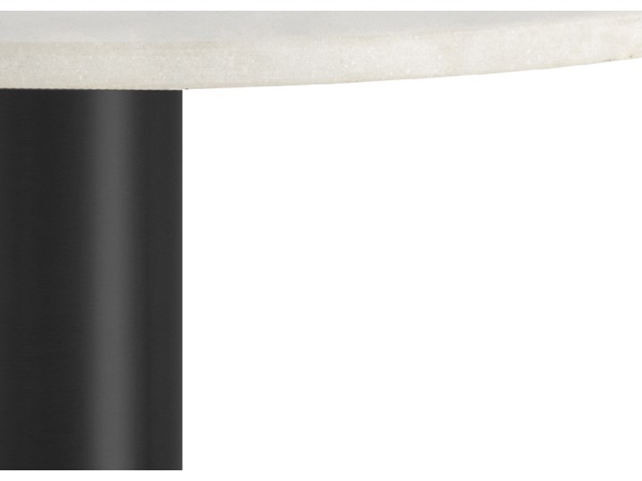 Stół Corby Ø105 cm biały marmur noga czarna Metal Kolor Czarny