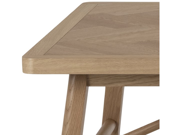 Stół naturalny fornirowany blat dąb drewniane nogi 200x100 cm Drewno Długość(n) 200 cm Kategoria Stoły kuchenne