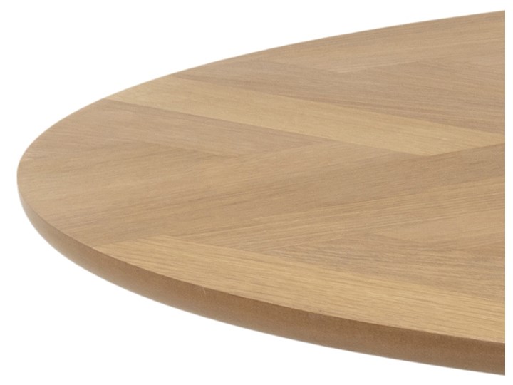 Stół okrągły naturalny fornirowany blat drewniane nogi dąb Ø120x75 cm Długość(n) 120 cm Drewno Szerokość(n) 120 cm