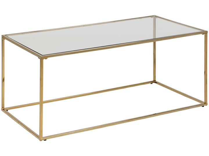Stolik kawowy Lats 100x44 cm złoty - blat szklany przydymiony Szkło Długość 100 cm Kolor Przezroczysty
