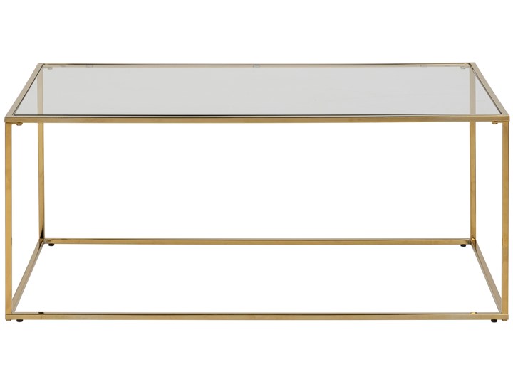 Stolik kawowy Lats 100x44 cm złoty - blat szklany przydymiony Długość 100 cm Szkło Kształt blatu Prostokątne