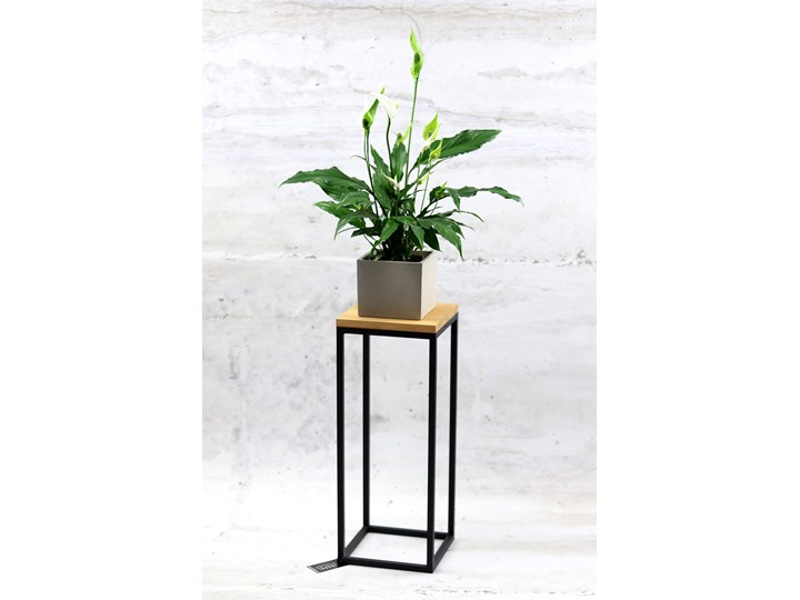 Kwietnik Metalowy Stojak Drewno TAVOLO 60cm czarny loft KWL-170/01 Kategoria Doniczki i kwietniki Kolor Beżowy