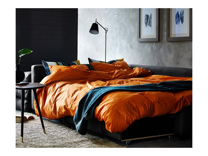 IKEA FRIHETEN Narożnik z funkcją spania, z dodatkowymi poduchami oparcia/Skiftebo ciemnoszary, Szerokość: 230 cm Lewostronne Rozkładanie Rozkładany Styl Nowoczesny