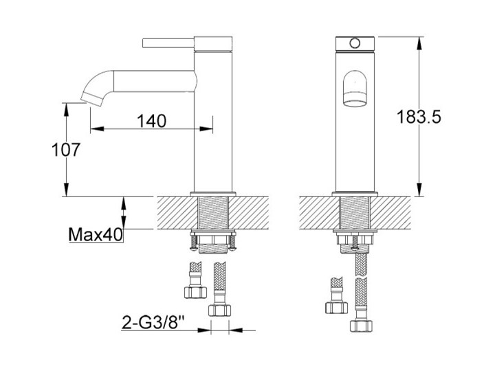 Kohlman Axel bateria umywalkowa QB105A Kategoria Baterie łazienkowe