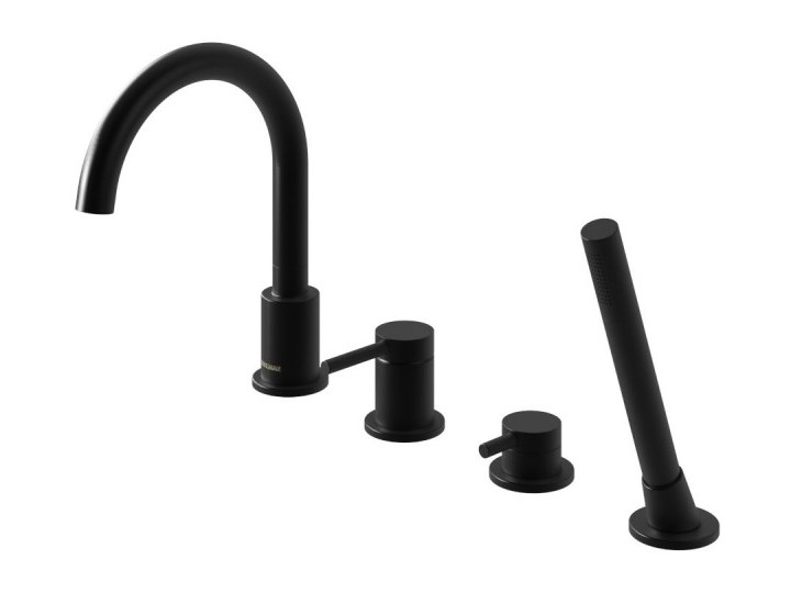 Kohlman Axel Black bateria wannowa 4-otworowa czarny mat QB244AB Kategoria Baterie łazienkowe