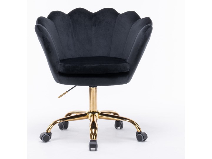 Fotel obrotowy muszelka Glamour SC-ZT8255 czarny welur Fotel muszelka Tkanina Fotel pikowany Metal Kategoria Fotele do salonu