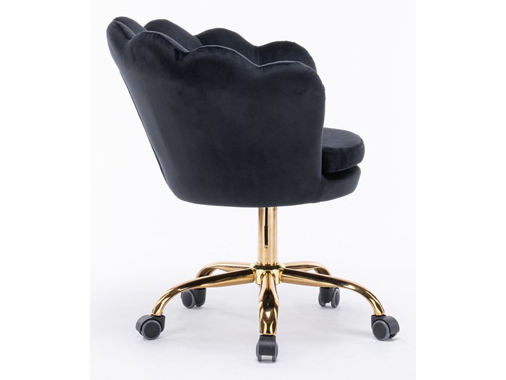Fotel obrotowy muszelka Glamour SC-ZT8255 czarny welur Tkanina Fotel pikowany Fotel muszelka Metal Kategoria Fotele do salonu