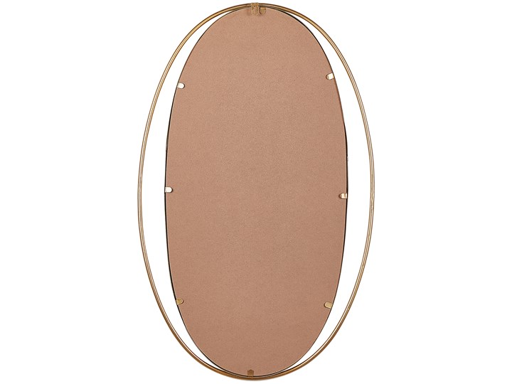 Lustro ścienne wiszące owalne złote 90 x 55 cm dekoracja ścienna do salonu glamour Kolor Złoty