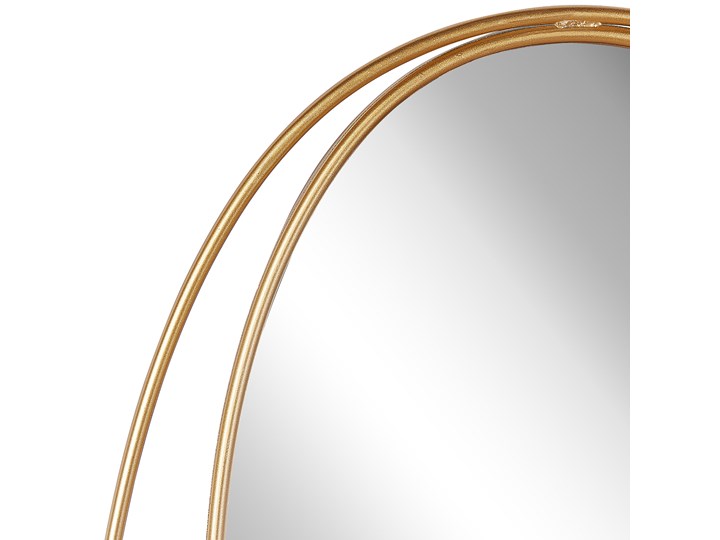 Lustro ścienne wiszące owalne złote 90 x 55 cm dekoracja ścienna do salonu glamour Kolor Złoty
