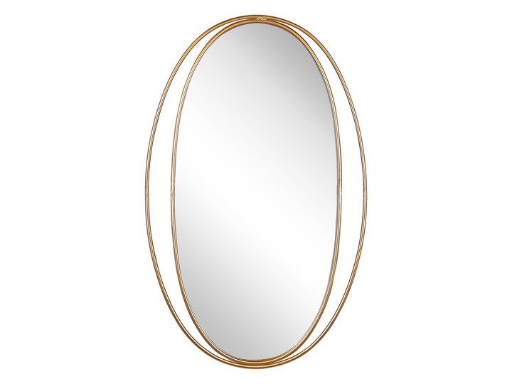 Lustro ścienne wiszące owalne złote 90 x 55 cm dekoracja ścienna do salonu glamour Pomieszczenie Sypialnia Pomieszczenie Przedpokój