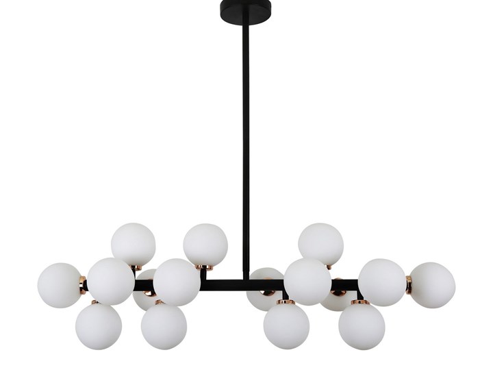 NOWOCZESNA LAMPA WISZĄCA CZARNO-ZŁOTA PETRICA W16 Metal Szkło Lampa z abażurem Lampa z kloszem Ilość źródeł światła 16 źródeł Styl Nowoczesny
