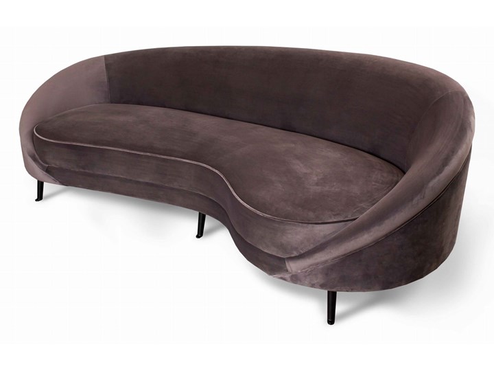Półokrągła sofa Kei szara, czarne nóżki Materiał obicia Welur Głębokość 108 cm Szerokość 245 cm Typ Gładkie