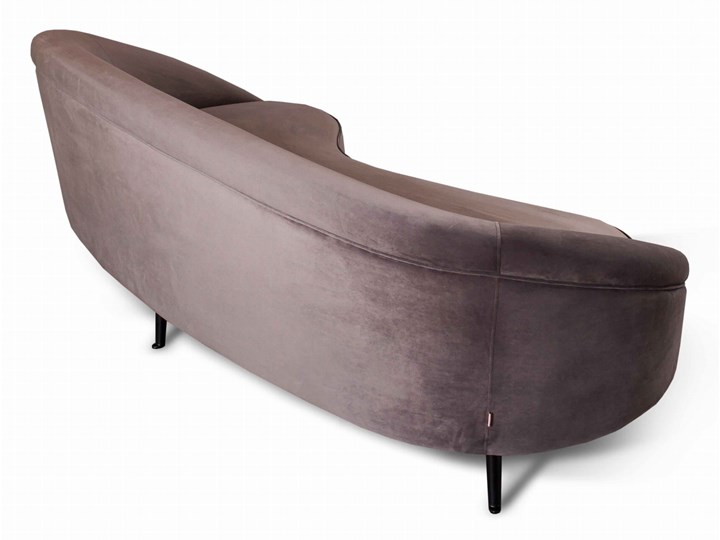 Półokrągła sofa Kei szara, czarne nóżki Szerokość 245 cm Głębokość 108 cm Materiał obicia Tkanina