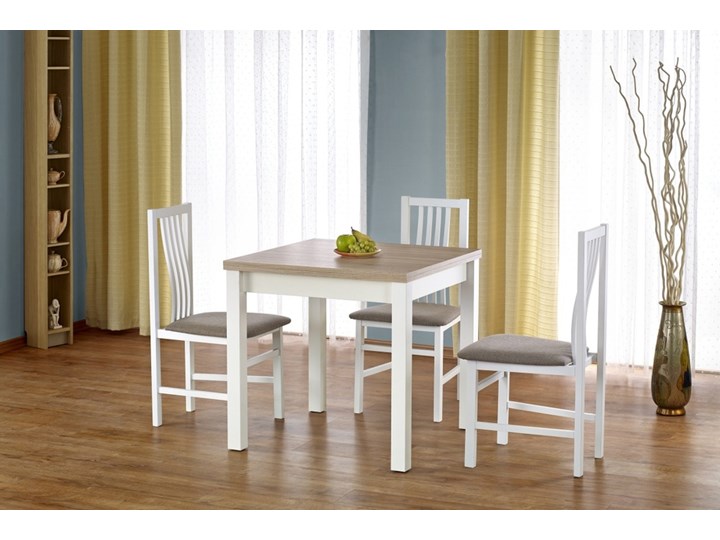 SELSEY Stół rozkładany Lea 80-160x80 cm biały-dąb sonoma Wysokość 76 cm Styl Skandynawski Długość 160 cm Drewno Płyta MDF Kategoria Stoły kuchenne