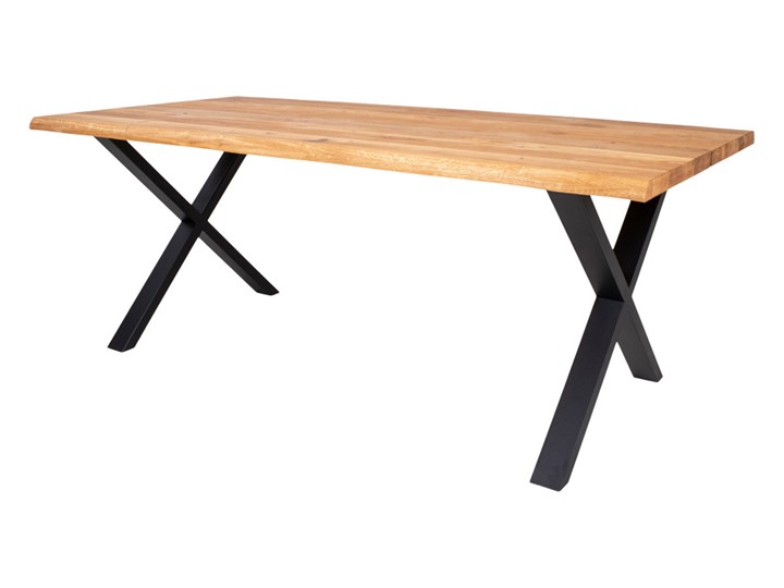 SELSEY Stół Lemucto 200x95 cm dąb olejowany Drewno Wysokość 76 cm Długość 200 cm Stal Kształt blatu Prostokątny Pomieszczenie Stoły do jadalni