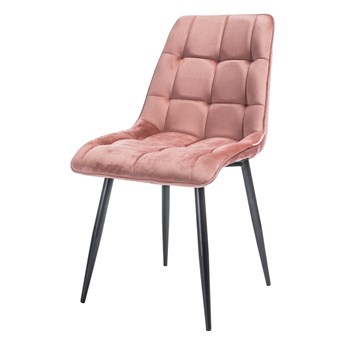 SELSEY Krzesło tapicerowane Briare różowo - czarne