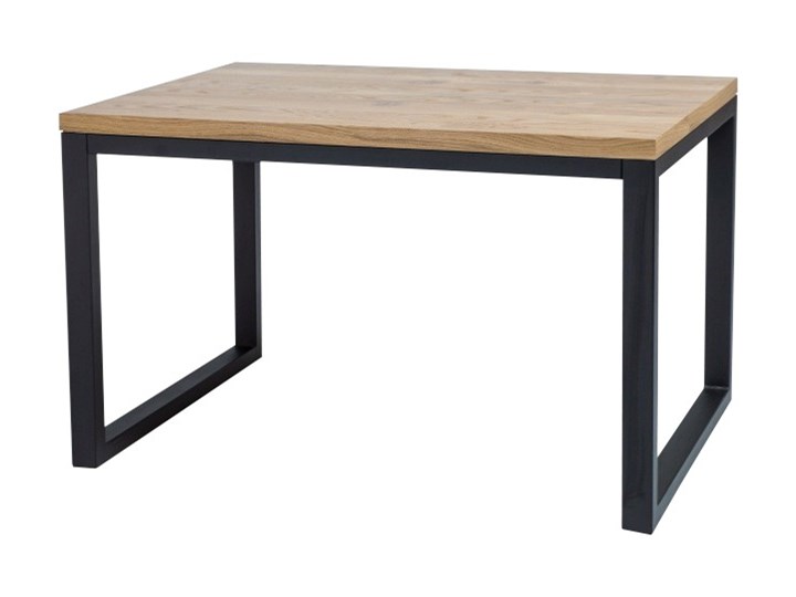 SELSEY Stół Pazmer 120x80 cm z litego drewna z czarną podstawą