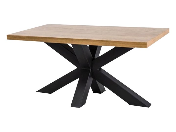 SELSEY Stół Stavros 180x90 cm z litego drewna dębowego Metal Szerokość 180 cm Długość 180 cm Wysokość 78 cm Drewno Szerokość 80 cm Kształt blatu Prostokątny