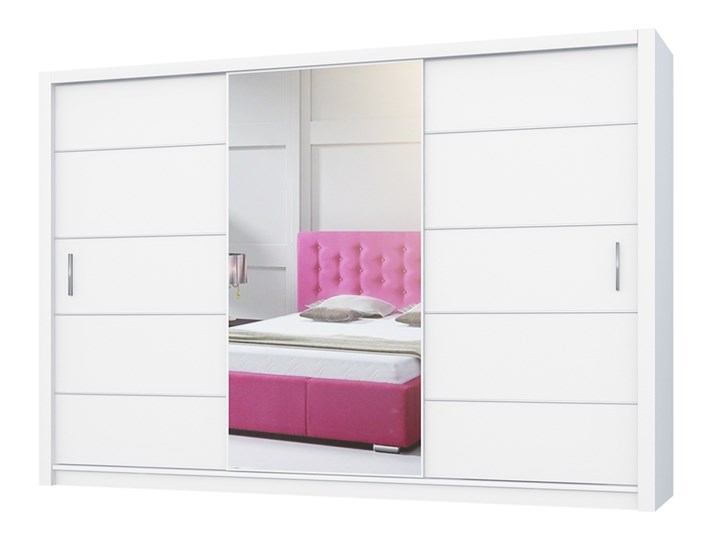 SELSEY Szafa Ordu przesuwna biała z lustrem 250 cm