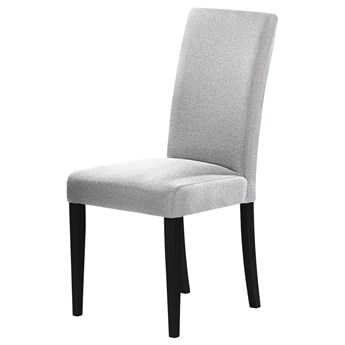 SELSEY Krzesło tapicerowane Aterin szare na czarnej podstawie
