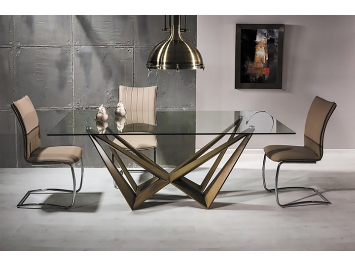 SELSEY Stół Martin 200x100 cm Wysokość 76 cm Kształt blatu Prostokątny Płyta MDF Szkło Metal Długość 200 cm Pomieszczenie Stoły do jadalni