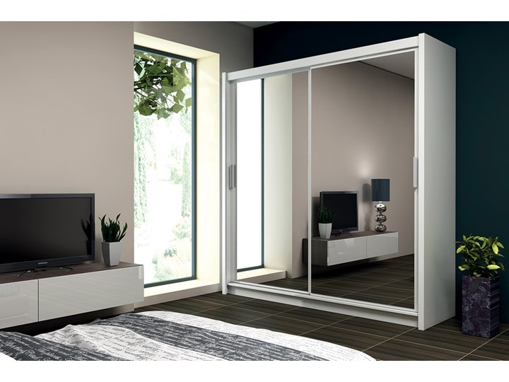 SELSEY Szafa Peili Metal Tworzywo sztuczne Płyta MDF Kategoria Szafy do garderoby Szerokość 160 cm Płyta laminowana Szerokość 203 cm Rodzaj frontów Mat