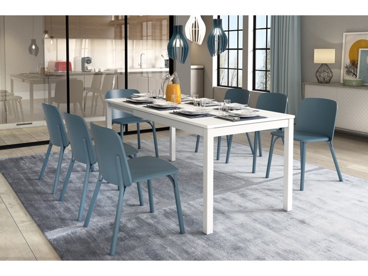 SELSEY Włoski stół rozkładany Alberto 120-180x80 cm biały Metal Wysokość 76 cm Długość 120 cm Długość 180 cm Szerokość 86 cm Szerokość 85 cm Rozkładanie Rozkładane