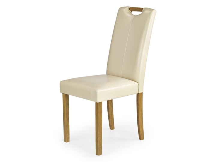 SELSEY Krzesło tapicerowane Monterol kremowe Tkanina Krzesło inspirowane Skóra ekologiczna Drewno Styl Klasyczny